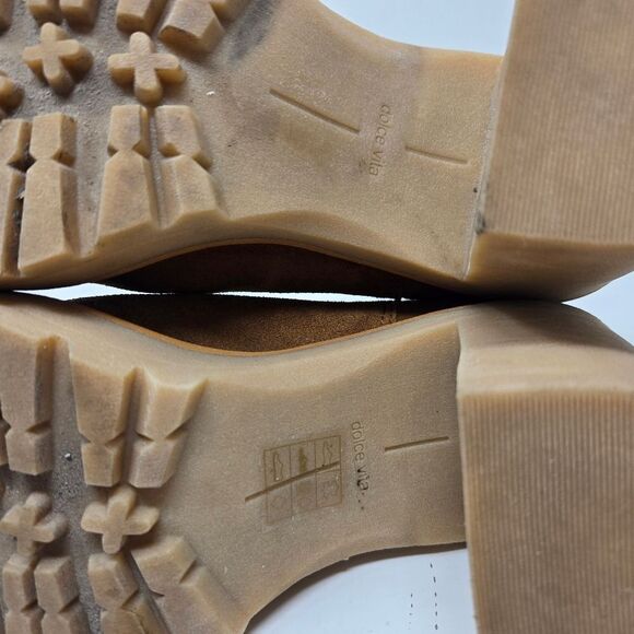 DOLCE VITA Caster H2O Cheslea Lug-Sole Platform Booties Size 8.5 Caramel Suede - Picture 10 of 13